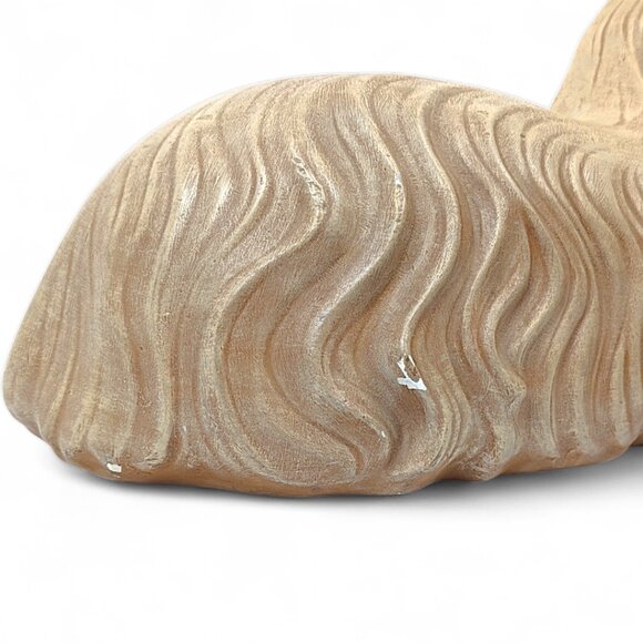 Vintage Ceramic Cat Life Size Figurine Persian Cream Beige Gray Eyes - Picture 12 of 15